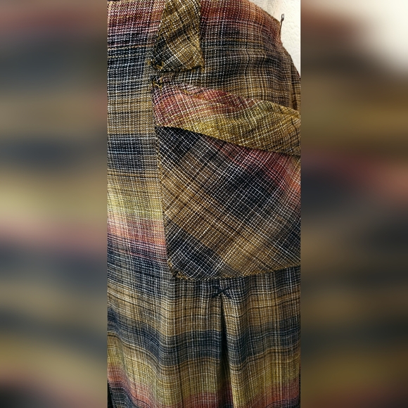 Free People "BIRCH" Wide Leg Plaid Pants in MOSS Combo 12 NWOT - Picture 8 of 10